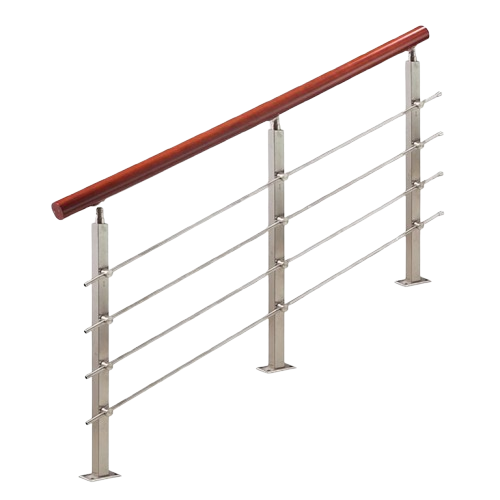 Round rod stair handrail